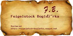 Feigelstock Boglárka névjegykártya